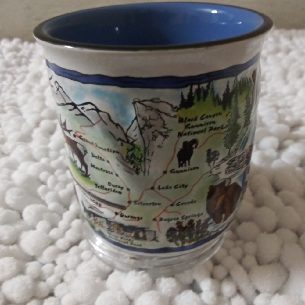Vintage Colorado State Souvenir Collectible Sightseeing Map 8oz Coffee Mug - Picture 2 of 6
